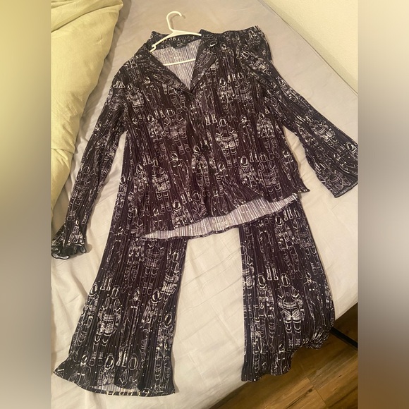 Dressed in LALA Long Sleeve Plissé Set in Interstellar Astronauts sz Large NWOT - Picture 9 of 12